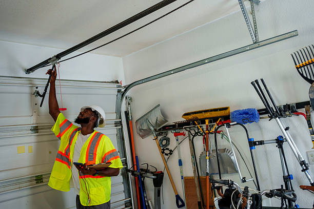 Professional Garage Door Installation technician working in Medina, WA